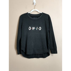 State Of Mine Womens Friends TV Show Ohio Sweatshirt Size Small Gray Buckeye